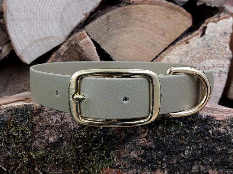 Beige Waterproof Biothane Dog Collar