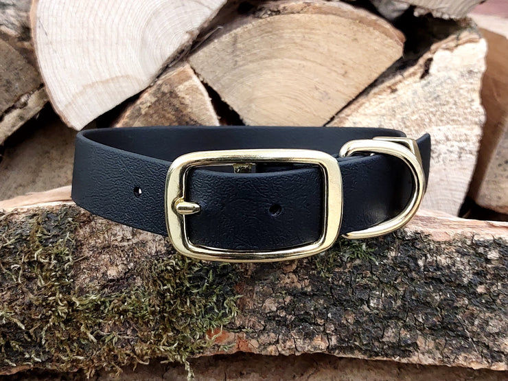 Black Waterproof Biothane Dog Collar