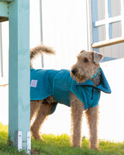 Teal Superior Perfectly Practical Dog Drying Coat