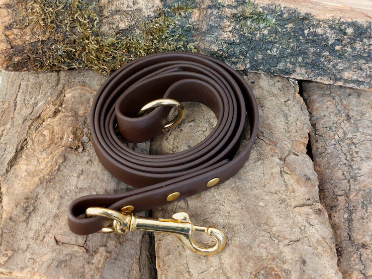 Dark Brown Waterproof Biothane Dog Lead Handmade in Yorkshire