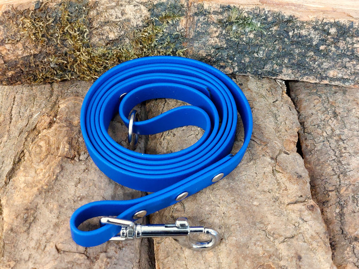 Electric Blue Waterproof Biothane Dog Lead Handmade in Yorkshire