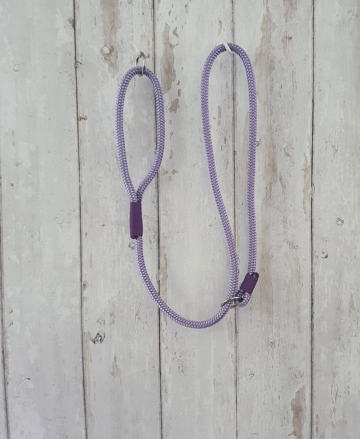 Handmade Rope slip lead Lilac with whipping - Collared Creatures