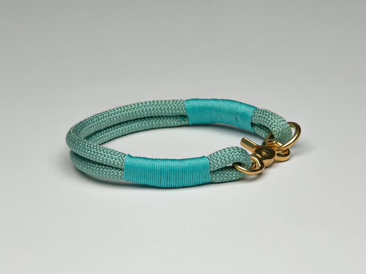 Mint Handmade Rope Dog Collar with whipping