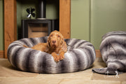 Grey Luxury Deluxe Donut Dog Bed