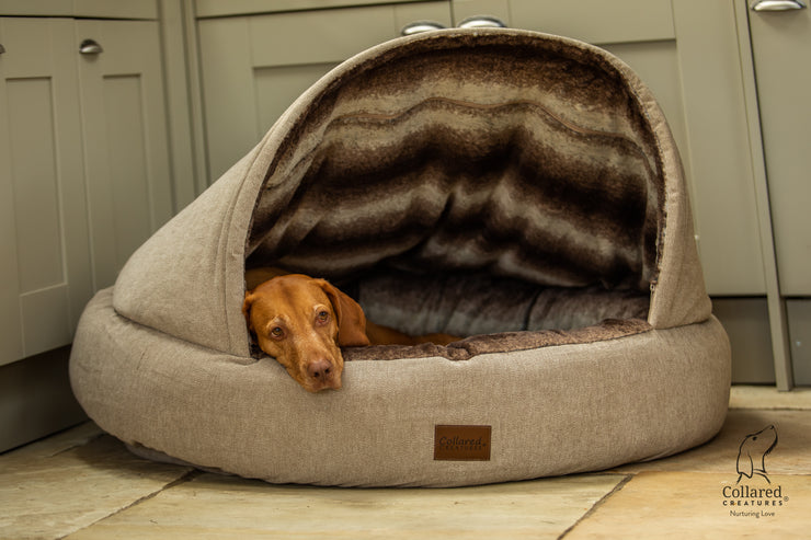 Beige Deluxe Comfort Cocoon Dog Bed