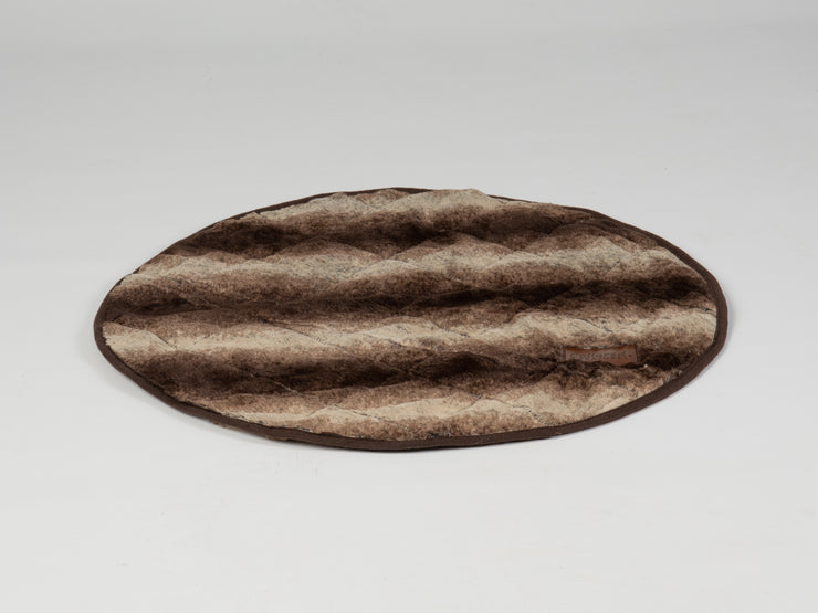 Collared Creatures Luxury Brown Faux Fur Deluxe Cocoon Round Blanket