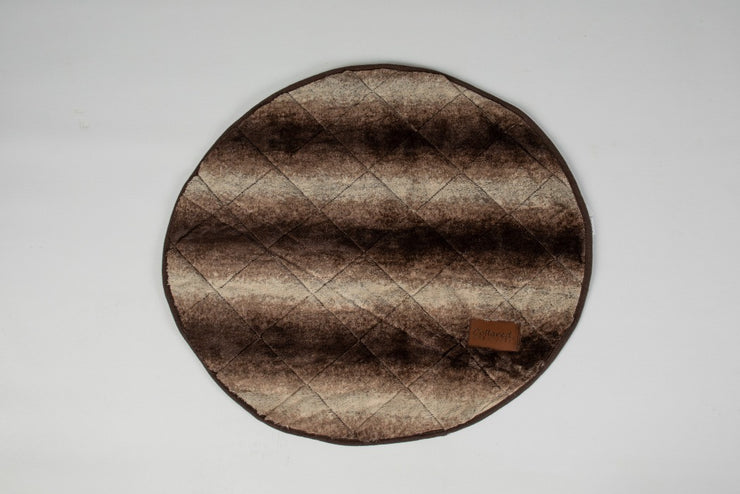 Collared Creatures Luxury Brown Faux Fur Deluxe Cocoon Round Blanket