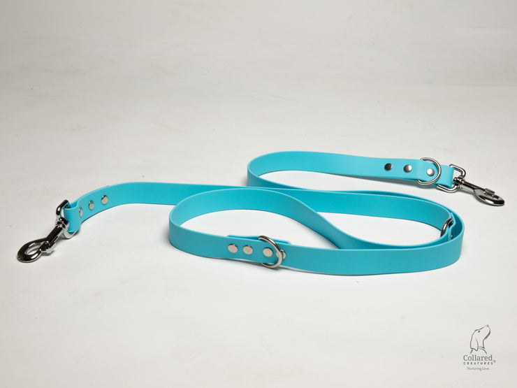 Collared Creatures Baby Blue Waterproof Dog Lead  Waterproof / Biothane Dog Training Lead