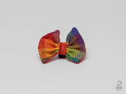 Rainbow Check Luxury Kempy Tweed Dog Collar