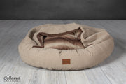 Beige luxury comfort cocoon Dog Bed | Collared Creatures