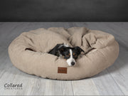 Beige luxury comfort cocoon Dog Bed | Collared Creatures