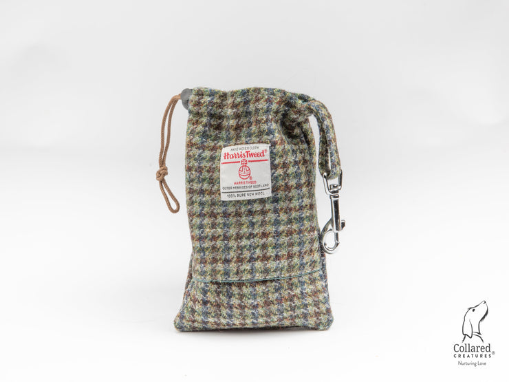 product photo of collared creatures Autumn Houndstooth Harris tweed treat bag