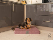 Collared Creatures Dusky Pink Velour Luxury Mattress Dog Bed