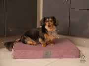 Collared Creatures Dusky Pink Velour Luxury Mattress Dog Bed