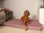 Collared Creatures Dusky Pink Velour Luxury Mattress Dog Bed