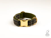 Collared Creatures Autumn Houndstooth Harris Tweed Dog Collar