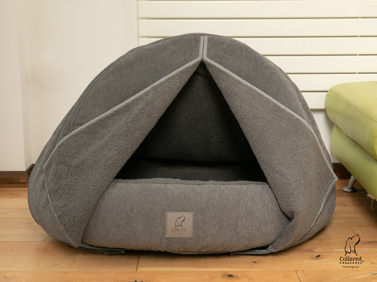 Collared Creatures Grey Deluxe Comfort Cocoon Dog Cave Bed (new material)