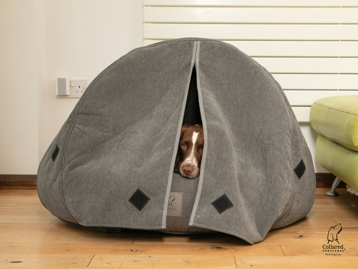 Collared Creatures Grey Deluxe Comfort Cocoon Dog Cave Bed (new material)