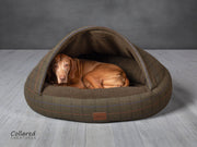 Green Tweed Deluxe Comfort Cocoon Dog Cave Bed - Collared Creatures