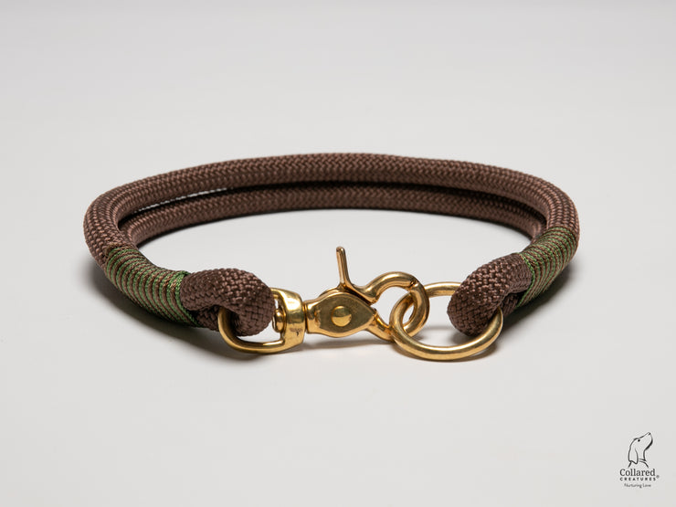 Handmade Rope Dog Collar  chocolate brown  with whipping