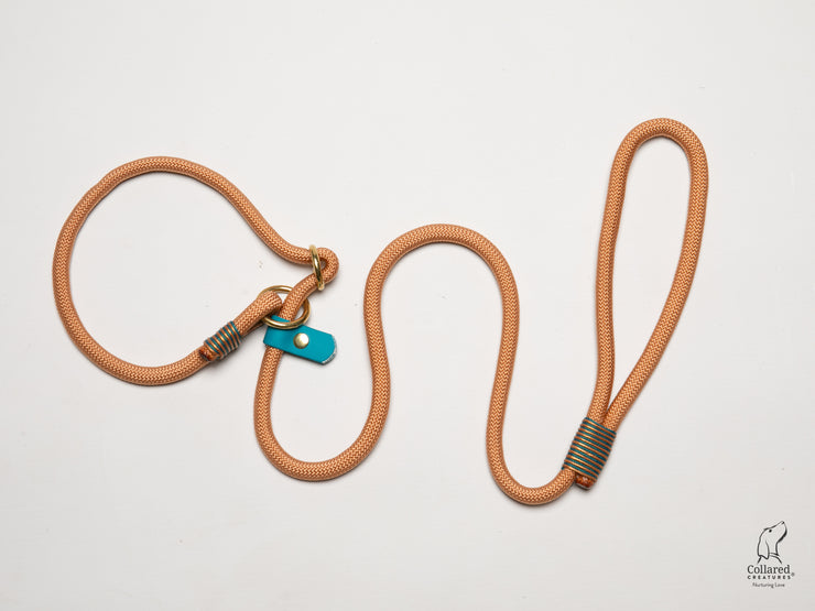 handmade-rope-slip-lead-golden-copper-with-whipping|collaredcreatures
