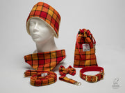 Collared Creatures Sunset Check Harris Tweed Luxury Dog Accessories