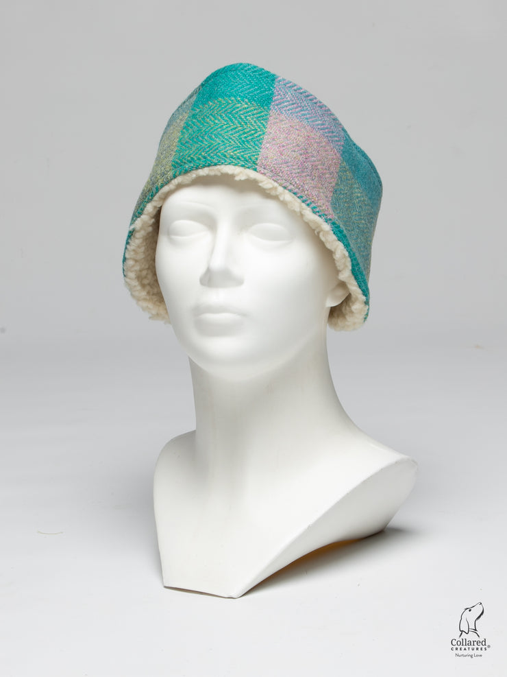 Collared Creatures Summer Herringbone check Luxury Harris Tweed Ladies Headband