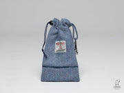 Collared Creatures Blue Herringbone Harris Tweed Dog Treat Bag