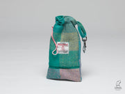 Collared Creatures Summer Herringbone check Luxury Harris Tweed Dog Treat Bag