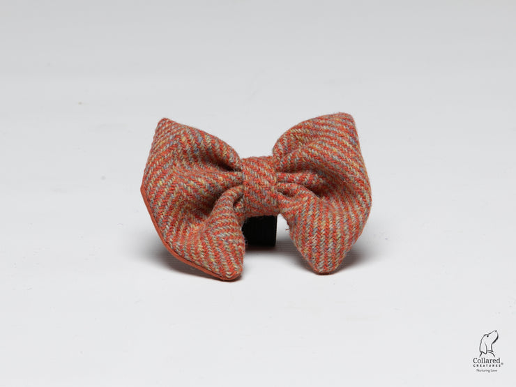 mandarin-herringbone-luxury-harris-tweed-bow-tie|collaredcreatures