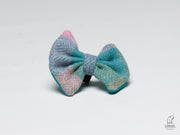 Collared Creatures Summer Herringbone check Luxury Harris Tweed Dog Bow Tie