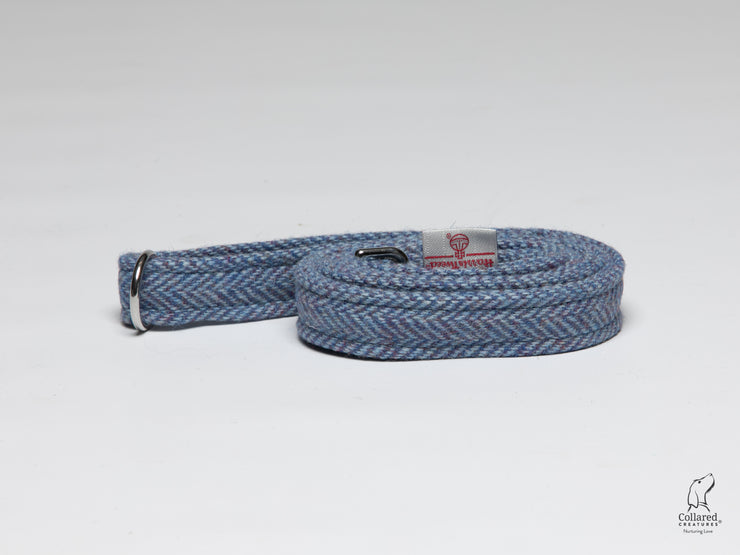 Blue Herringbone Luxury Harris Tweed Dog Collar