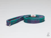 Collared Creatures Teal & Lilac Check Harris Tweed Luxury Dog Lead