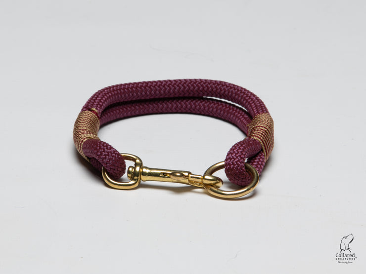 Bordeaux Handmade Rope Dog Collar with whipping