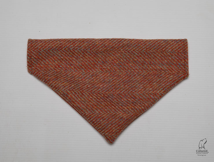 mandarin-herringbone-harris-tweed-dog-bandana|collaredcreatures