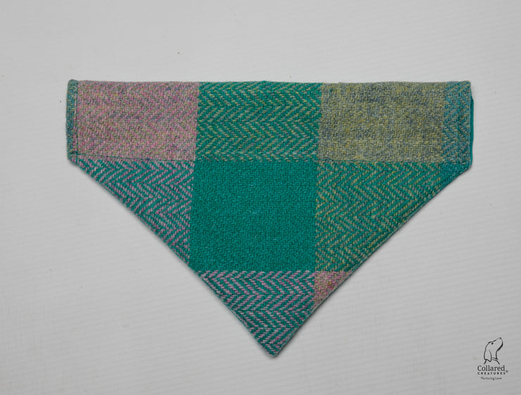 Collared Creatures Summer Herringbone check Luxury Harris Tweed Dog Bandana