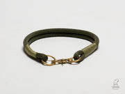 Handmade Rope Dog Collar Army Green  with whipping