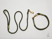 handmade army green handmade rope dog collar with whipping |collaredcreatures