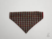 Red Multicheck  Luxury Harris Tweed Dog Collar