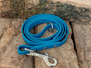 Turquoise Waterproof Biothane Dog Lead Handmade in Yorkshire