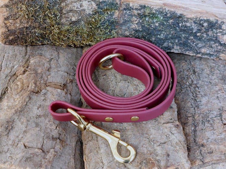 Wine Waterproof Biothane Dog Lead Handmade in Yorkshire