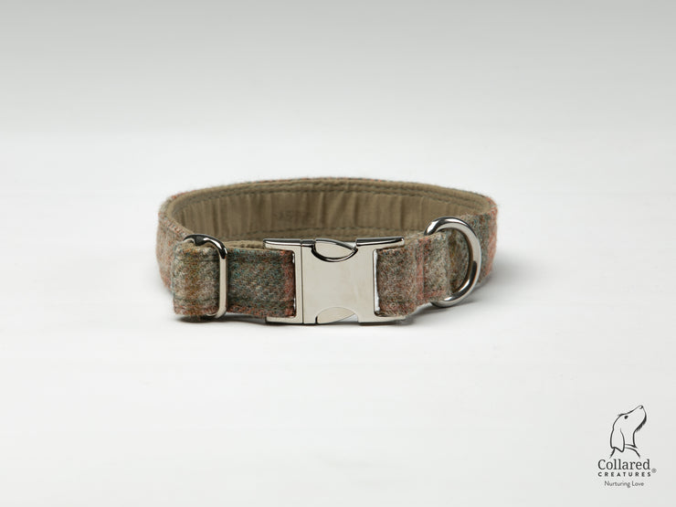 Collared Creatures, Abraham Moon Glen Coe Terracotta Luxury Dog Collar alumax clasp