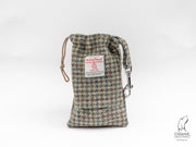 Collared Creatures Autumn Houndstooth Harris Tweed Dog Treat Bag