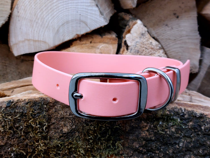 Baby Pink Waterproof Biothane Dog Collar