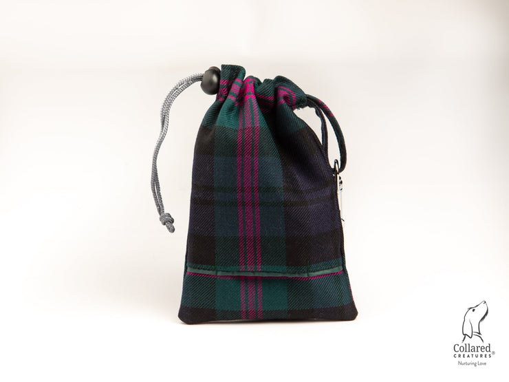 Collared Creatures Baird Modern Tartan Luxury Dog Treat Bag