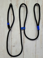 handmade rope slip lead black with whipping|collared creatures