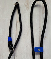 Handmade Rope Slip or clip Lead Black