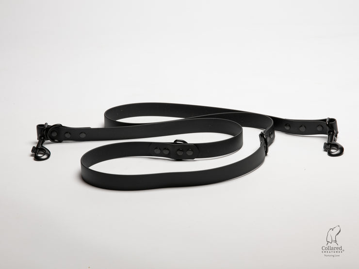 handmade-black-waterproof-biothane-dog-training-lead|collaredcreatures