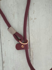Handmade Rope Slip or clip Lead Bordeaux