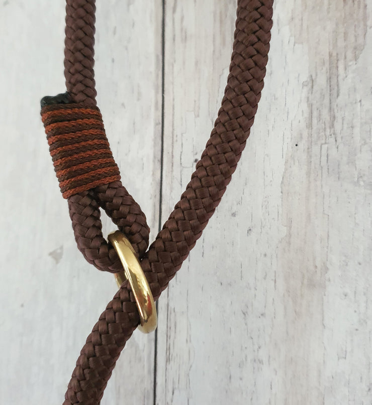 Handmade Rope slip lead Chocolate brown - Collared Creatures